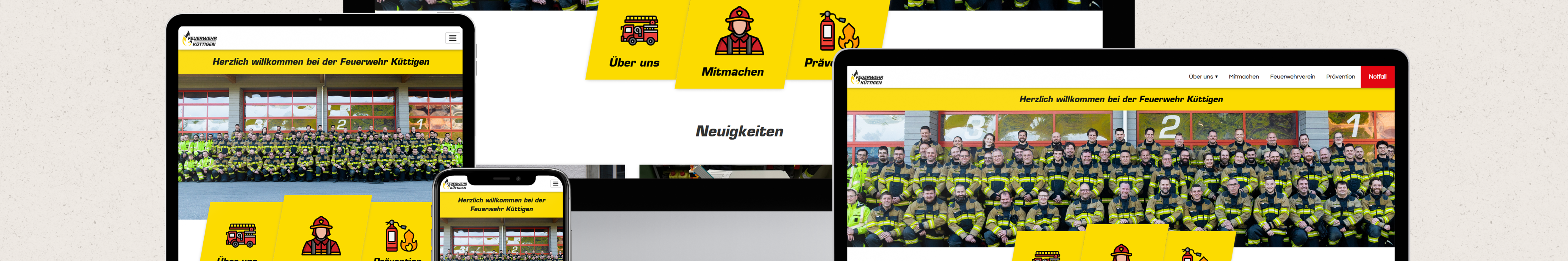 Die neue Webseite auf verschiedenen Geräten
